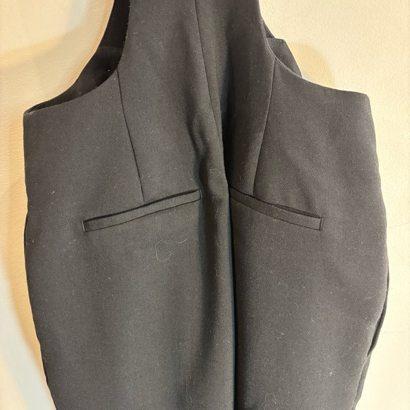 REISS Sz 6 Vittoria Dungaree Wool Blend Jumpsuit Gold Buttons Adjustable Straps - Picture 9 of 15